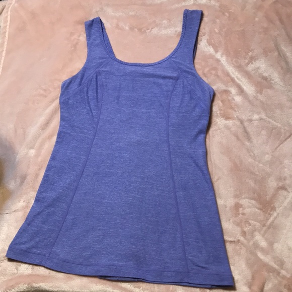 Lululemon Heather Purple Sleeveless Front Ruffle Scoop Neck Yoga Top - Picture 4 of 7